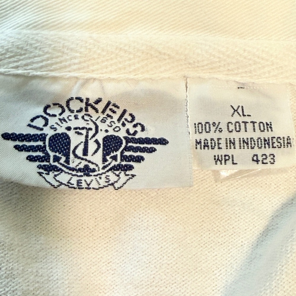 Vtg 90s Dockers Rugby Shirt Men's XL Long Sleeve Cotton Polo Collar Retro Preppy - Picture 2 of 9